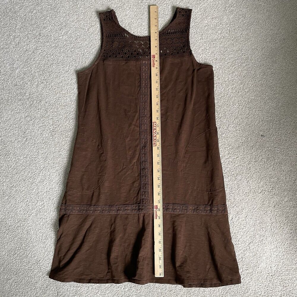 J. Jill Knit Crochet Cotton Blend Dress Brown Knee Length Pockets Size Medium - Picture 11 of 11